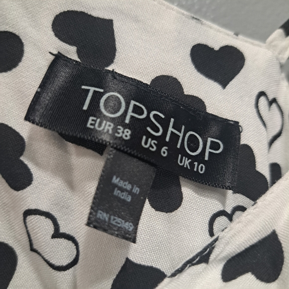 Topshop Sz‎ 6 Heartstring Tie Knot Cut Out Ruffle Maxi Dres Heart Print - Picture 2 of 5